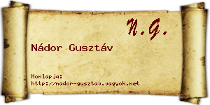 Nádor Gusztáv névjegykártya
