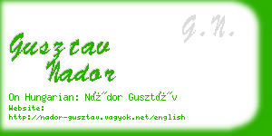 gusztav nador business card